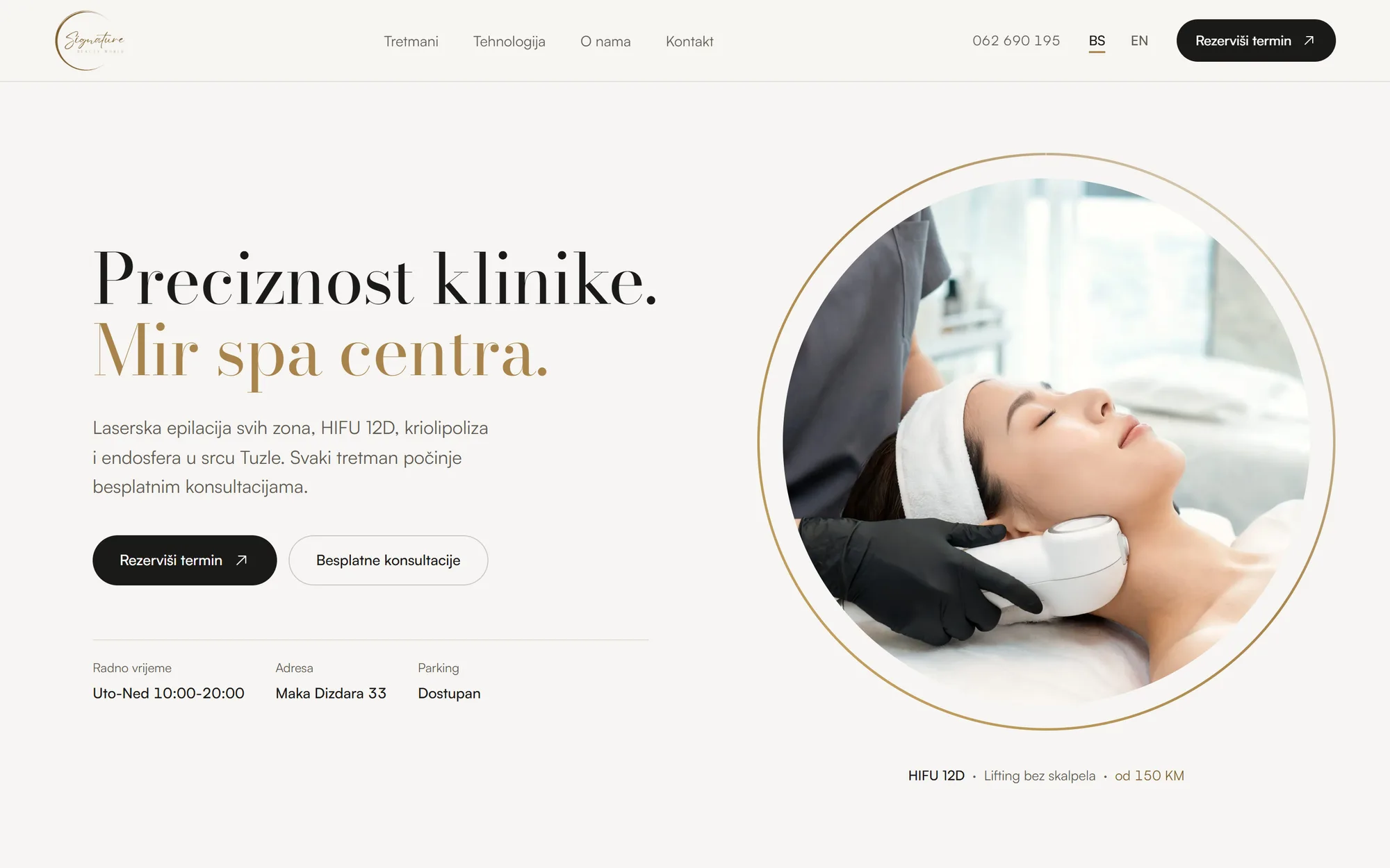 Website von Signature Beauty World, gestaltet und gebaut von Fündig